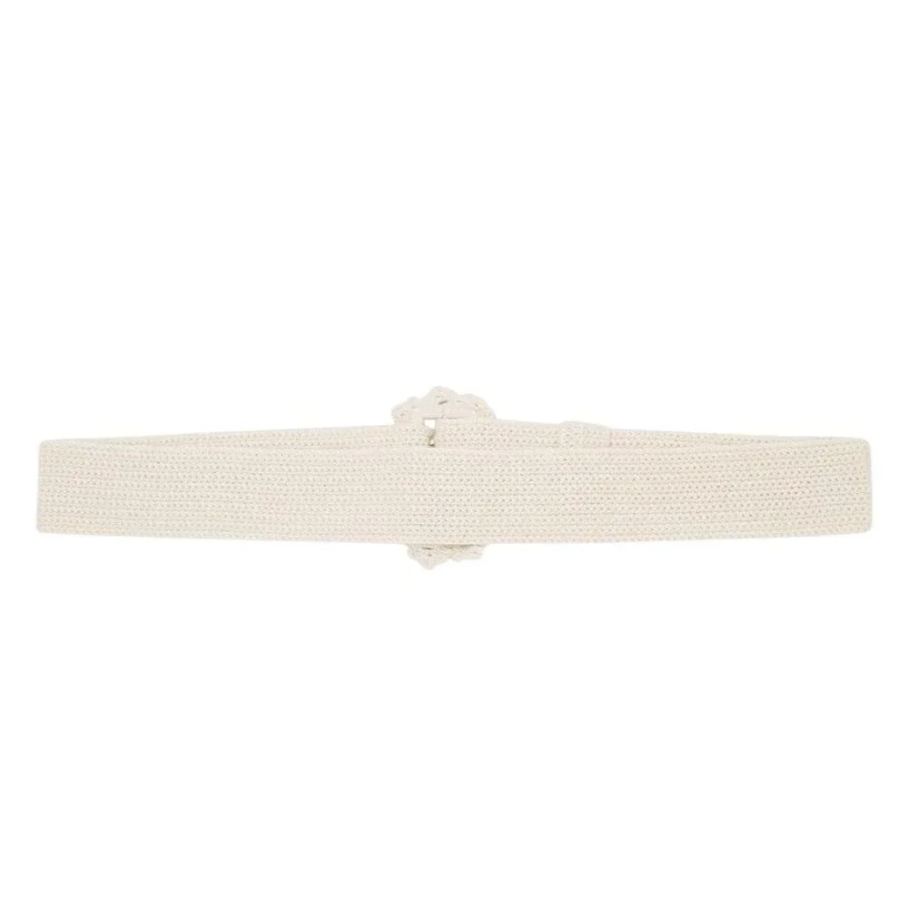 nastyamasha Crochet Belt With Embroidery Logo in Off White One Size New Womens